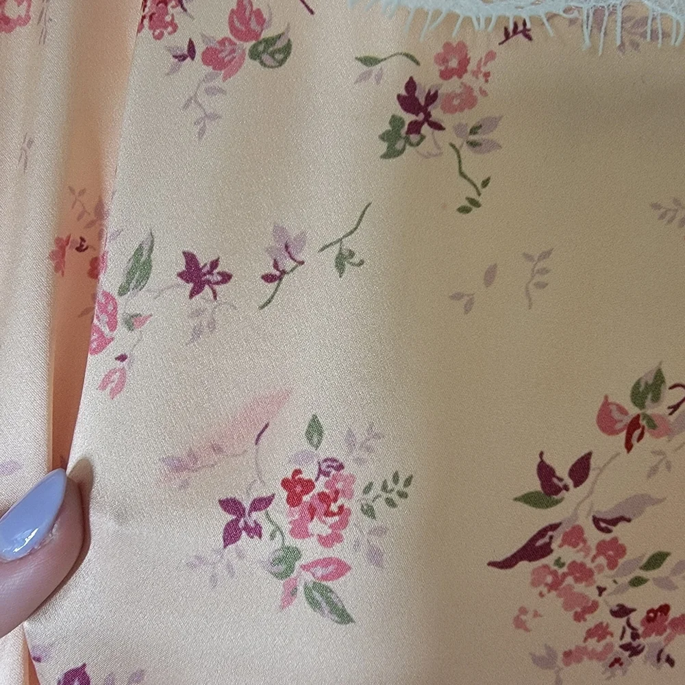 Reformation 100% Silk Lucas Maxi Dress  Floral Peach Size 8 - Picture 6 of 10